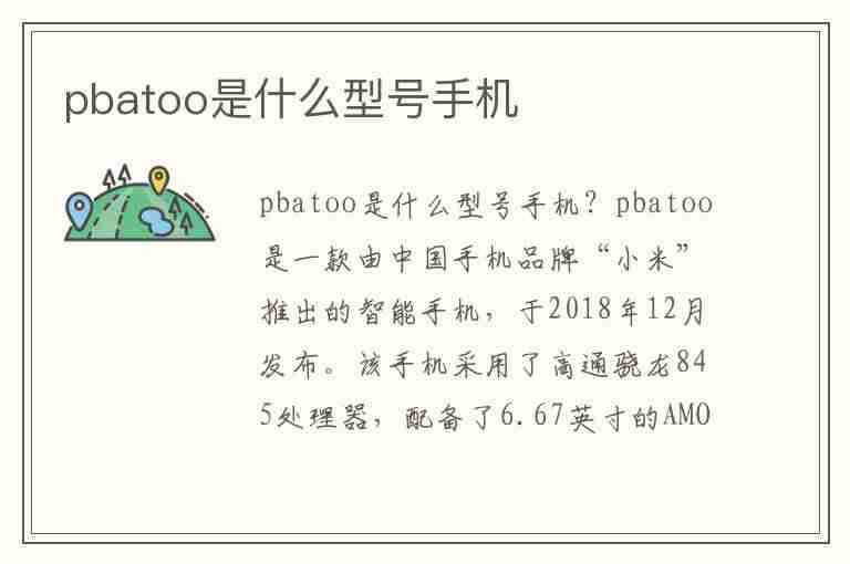 pbatoo是什么型号手机